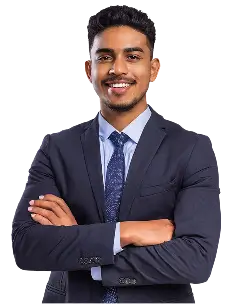 Illustration of a professional man looking forward, representing Tender Labs' tender support services